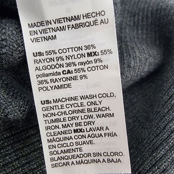 Chico's Tunic Sweater Women Size 2 US Large Gray Ribbed Asymmetrical Hem Classic - Picture 8 of 9